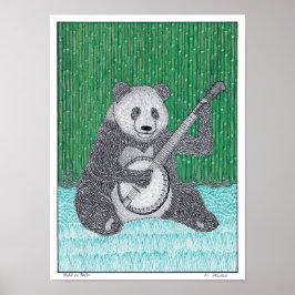 Póster Panda sobre el Poster Banjo