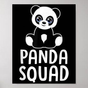 Póster Panda Squad Funny Panda Lover Cita a Chicas Niños