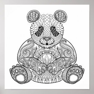 Póster Panda tribal inspirada 2