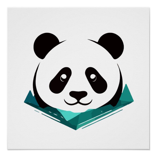 Póster Panda Vector Arte Animal Moderno Ciudad Urbana Grá (Anverso)