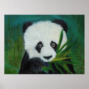 Póster Panda y Bambú