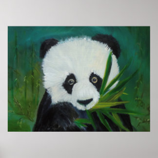 Póster Panda y Bambú