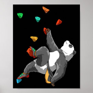 Póster Pandaa de escalada en roca y escalada en bloque 
