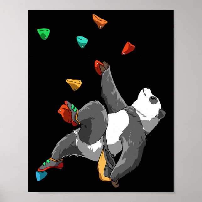 Póster Pandaa de escalada en roca y escalada en bloque  (Frente)