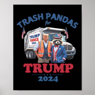 Póster Pandas de basura de Trump para Trump 2024 