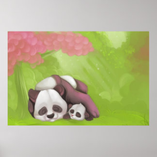 Póster Pandas durmientes