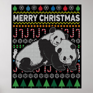 Póster Pandas Navidades feos Sweater Wildlife Series