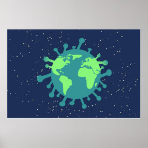 Póster Pandemia global (partícula viral) (enfermedad vira