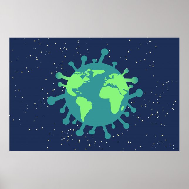 Póster Pandemia global (partícula viral) (enfermedad vira (Frente)