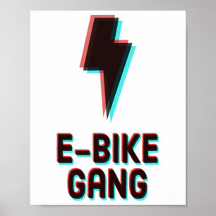 Póster Pandilla de bicicletas eléctricas de montaña