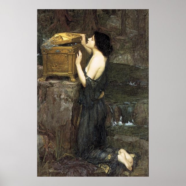 Póster PaNDoRA, de John William Waterhouse, 1896 (Frente)