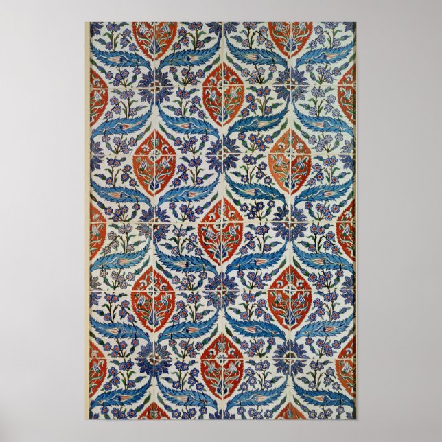 Póster Panel de baldosas de terracota de Isnik (Frente)