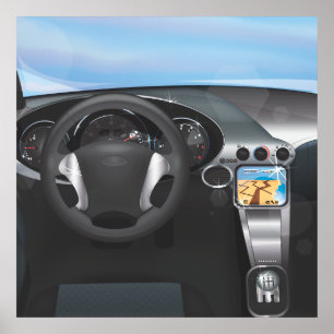 Póster Panel de coche deportivo