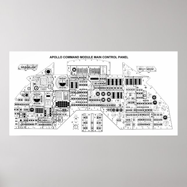 Póster Panel de control de comandos Apollo (Frente)
