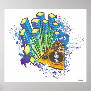 Póster Panel de control de DJ