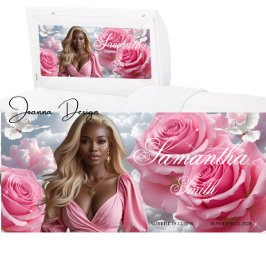 Póster Panel de inserción de ataúd funeral de rosas rosad