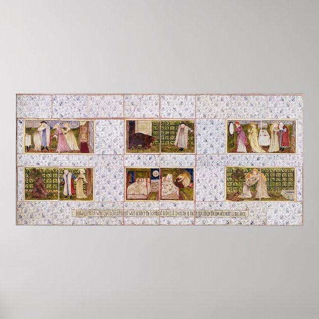 Póster Panel de mosaicos que representan la historia de l (Frente)