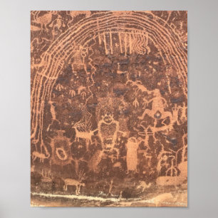 Póster Panel de Rochester para petroglifos nativos estado