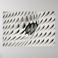 Panel de vidrio de tono negro ovalado sobre superf