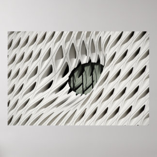 Póster Panel de vidrio de tono negro ovalado sobre superf