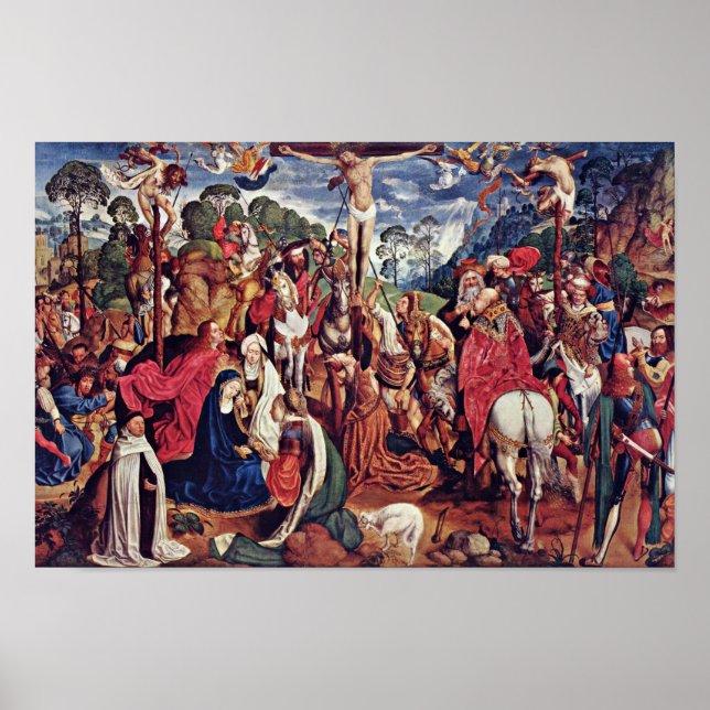 Póster Panel Medio de Aachen Altar (Passionstriptychon):  (Frente)