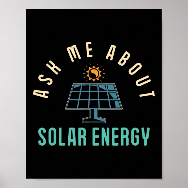 Póster Panel solar me pregunta sobre energía solar (Frente)
