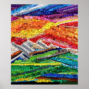 Póster Paneles de juego de mesa Resumen de paisaje