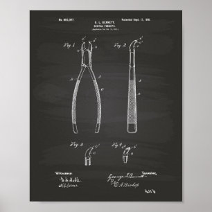 Póster Paneles dentales 1901 Patent Art Chalkboard