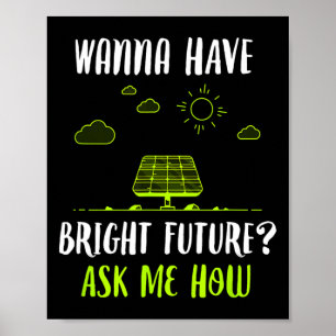 Póster Paneles solares de energía solar brillante futuro 