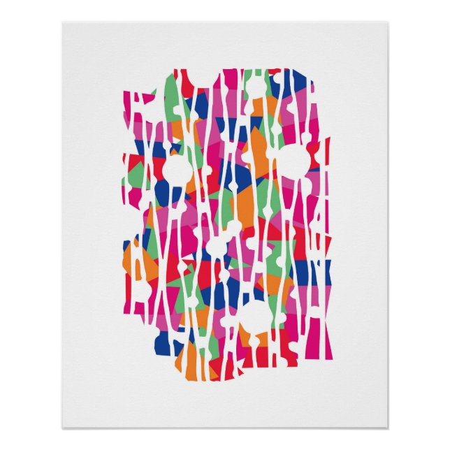 Póster Paneles vibrantes: Geometría de armonía inesperada (Anverso)