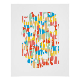 Póster Paneles vibrantes: Geometría de días brillantes