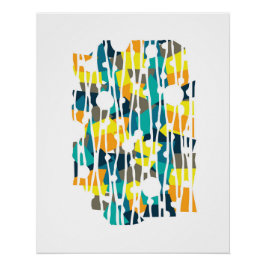 Póster Paneles vibrantes: Geometría de la concha de tortu