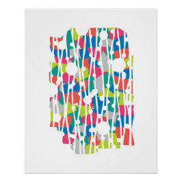 Póster Paneles vibrantes: Geometría de Safari de Polo