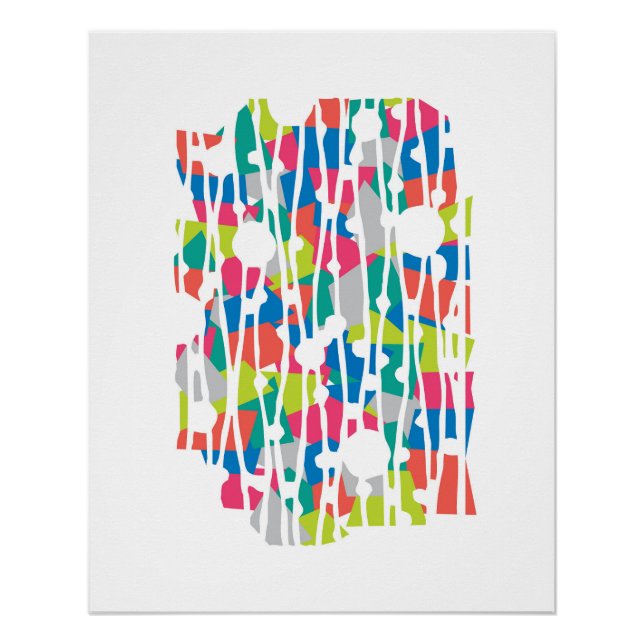 Póster Paneles vibrantes: Geometría de Safari de Polo (Anverso)