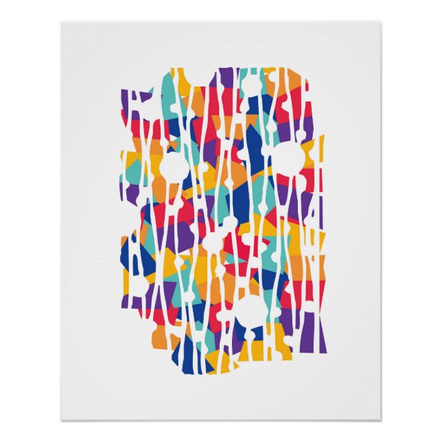 Póster Paneles vibrantes: Geometría del espíritu de equip (Anverso)