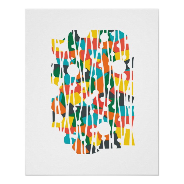 Póster Paneles vibrantes: Geometría tropical (Anverso)