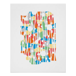 Póster Paneles vibrantes: Najavo Geometría del Suroeste