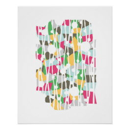 Póster Paneles vibrantes: Pato en geométrica silenciosa