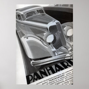 Póster Panhard Vintage Car Poster