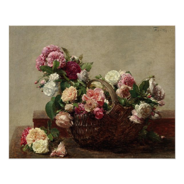 Póster Panier de Rosas - Henri Fantin-Latour (Anverso)