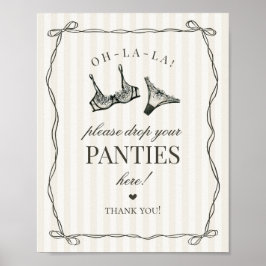 Póster Panitos de bachillerato de lencería negra por favo