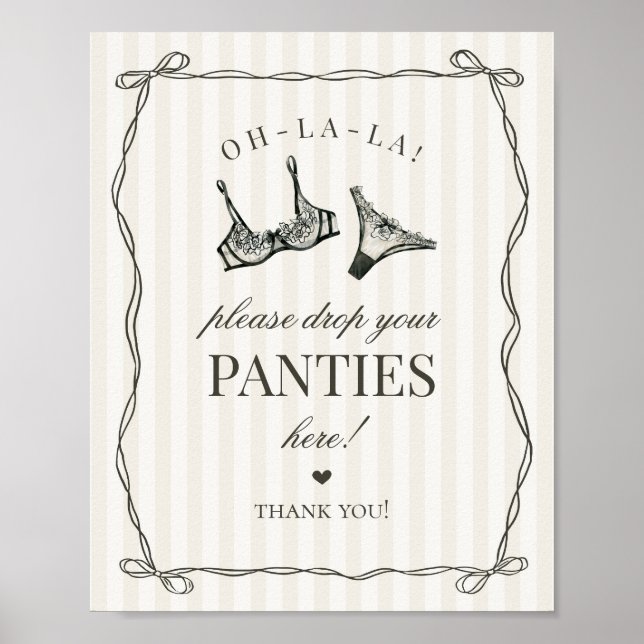 Póster Panitos de bachillerato de lencería negra por favo (Frente)