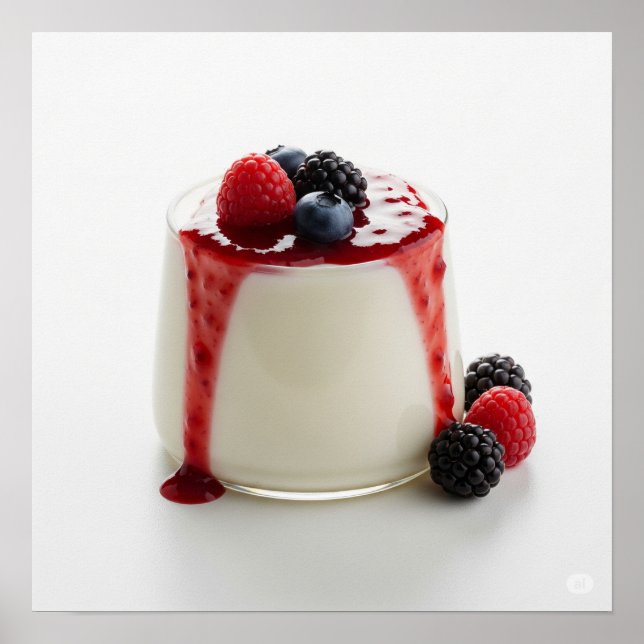 Póster Panna Cotta con Berries (Frente)