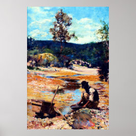 Póster Panning for Gold 1893 Walter Withers Australian