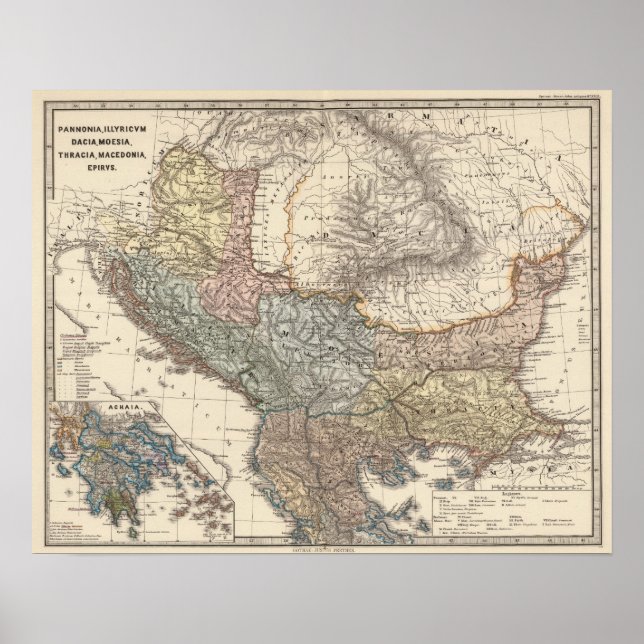 Póster Panonia, Illicum, Dacia, Moesia (Frente)