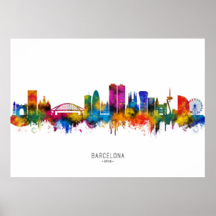 Póster Panorama de Barcelona España