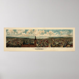 Póster Panorama de Birdseye de 1898) reimpresiones de