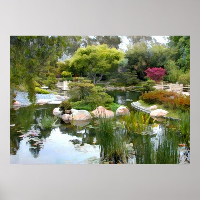 Póster Panorama de jardín japonés 2 (Frente)