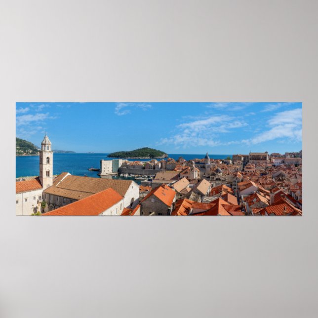 Póster Panorama de la ciudad de Dubrovnik - Croacia (Frente)