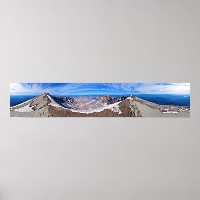 Póster Panorama de la Cumbre del Monte Saint Helens (Frente)